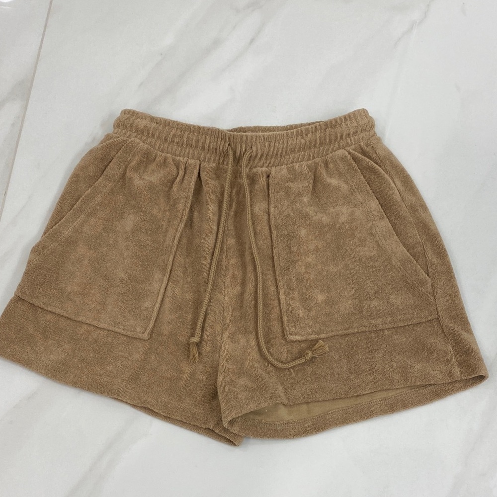 Zara Terry Cloth High-Waisted Brown Shorts - Small